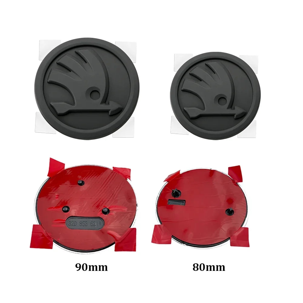 80mm 90mm ABS Emblem For Skoda Fabia 1 2 Octavia a7 RS Superb Rapid Yeti Karoq Vision Car Head Front Rear Boot Tailgate Sticker