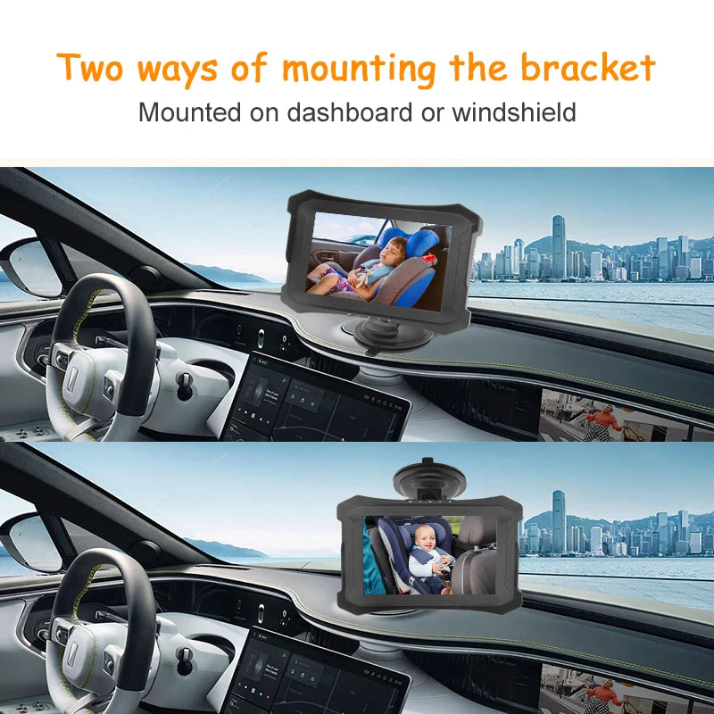 Car Baby Monitor Camera 1080P Starlight Night Vision Rear View Rearview Camera 5 Inch IPS  Screen Baby Car Mirror Display