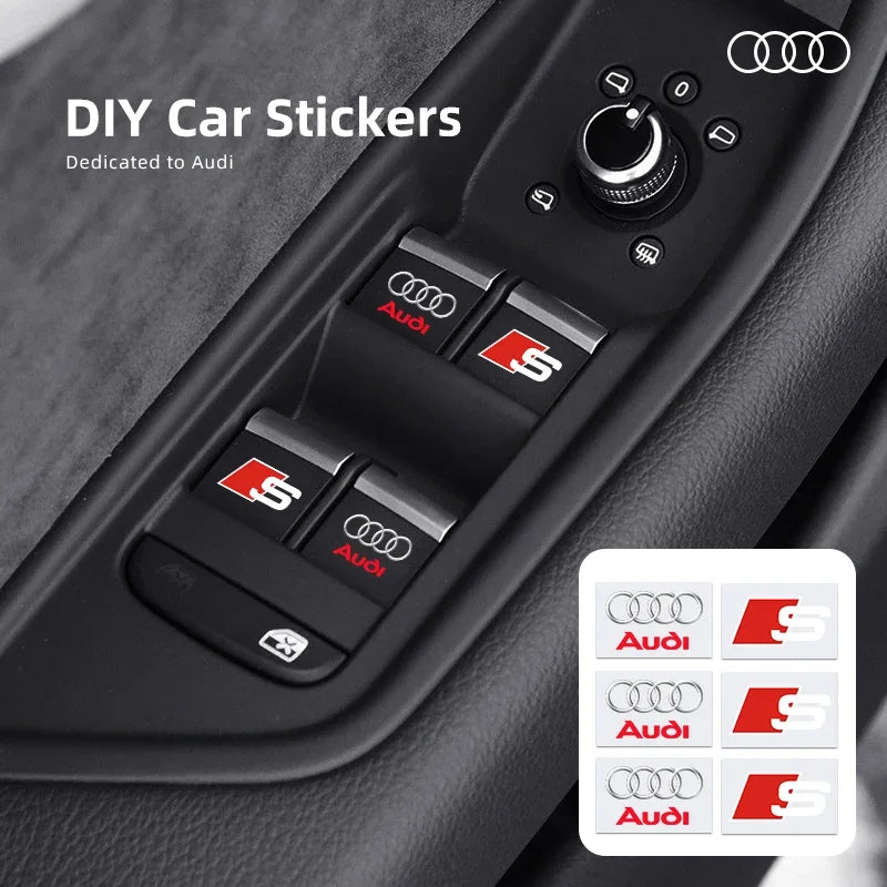 Car Interior Steering wheel 3D Sticker Decals Emblem Car accessories For Audi SLINE S2 S3 S4 S5 S6 S7 S8 S RS A3 A4 B8 8P 8V A6