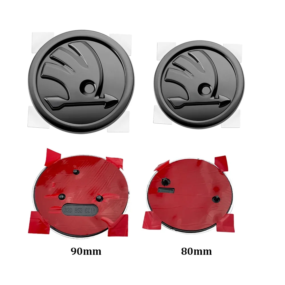 80mm 90mm ABS Emblem For Skoda Fabia 1 2 Octavia a7 RS Superb Rapid Yeti Karoq Vision Car Head Front Rear Boot Tailgate Sticker