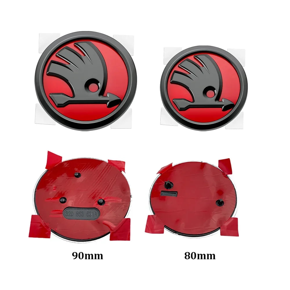 80mm 90mm ABS Emblem For Skoda Fabia 1 2 Octavia a7 RS Superb Rapid Yeti Karoq Vision Car Head Front Rear Boot Tailgate Sticker