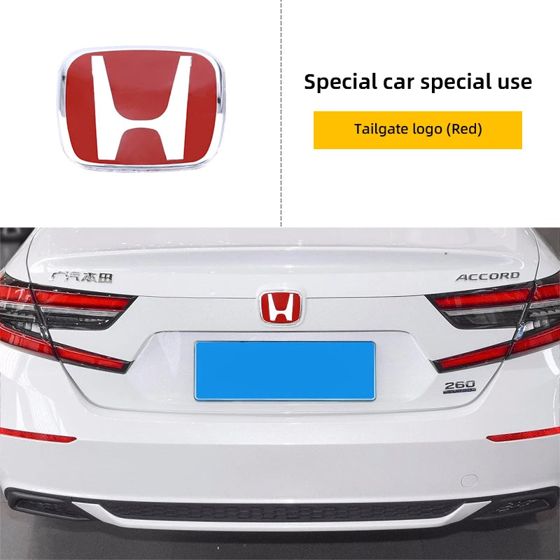 Car Steering Wheel Emblem H-Sticker Auto Front Grille Trunk Modification Accessory For Honda Civic 8th 9th 9.5th 10th Generation