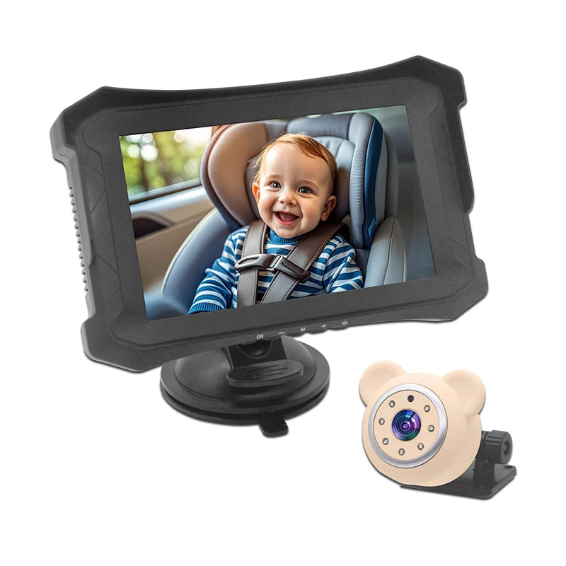 Car Baby Monitor Camera 1080P Starlight Night Vision Rear View Rearview Camera 5 Inch IPS  Screen Baby Car Mirror Display