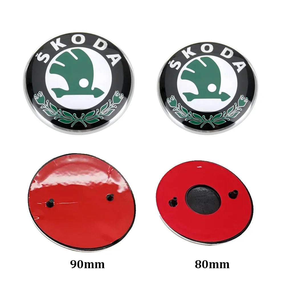 80mm 90mm ABS Emblem For Skoda Fabia 1 2 Octavia a7 RS Superb Rapid Yeti Karoq Vision Car Head Front Rear Boot Tailgate Sticker